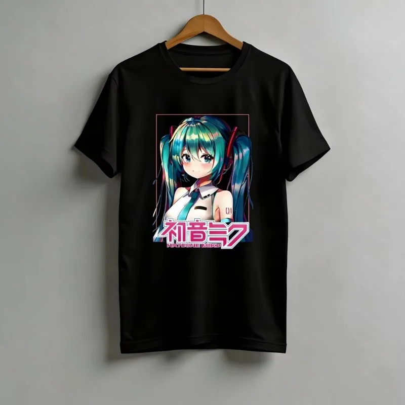 2026  Kawaii Miku T-Shirt Cute Vocaloid Anime Graphic Tee Casual Short Sleeve Tops for Girls Women Men's Shirts Woman t-shirts view 2