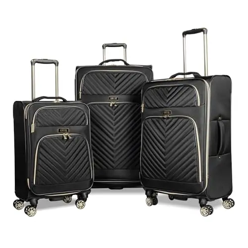 

Kenneth Cole REACTION Chelsea Chevron Quilted Luggage, Black, 3-Piece Set (20"/24"/28")
