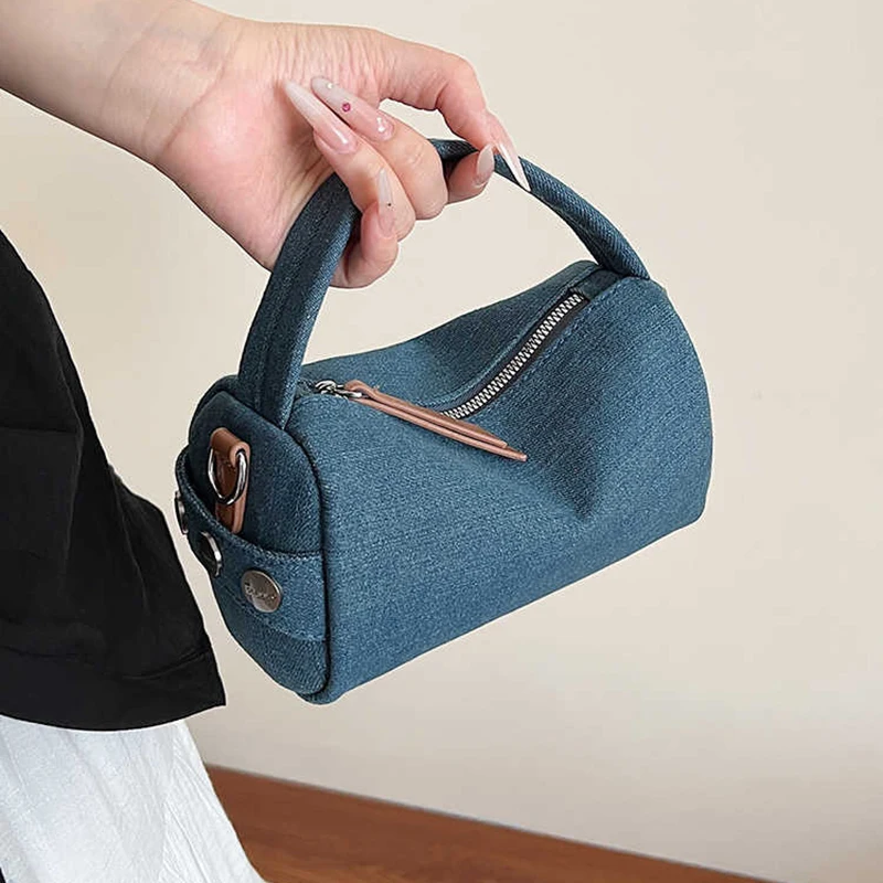 

Summer Popular Denim Pillow Bags Women Versatile Shoulder Crossbody Bag Daily Commut Zippers Handbags Female