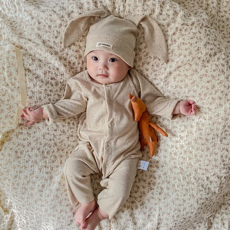 Autumn Newborn Infant Casual Jumpsuit Boy Girl Baby Cotton Romper Fashion Kid Bodysuit Toddler Solid One-piece Toddler Onesie