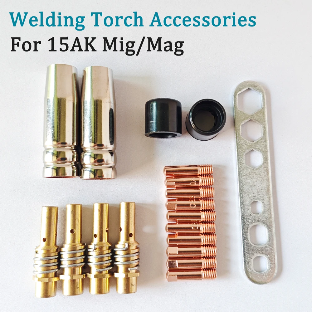 MB15 15AK MIG Schweißkontaktspitze 0,6 mm 0,8 mm 0,9 mm 1,0 mm 1,2 mm Schutzdüse für Rilon Riland Jasic Schweißzubehör – Detail 1