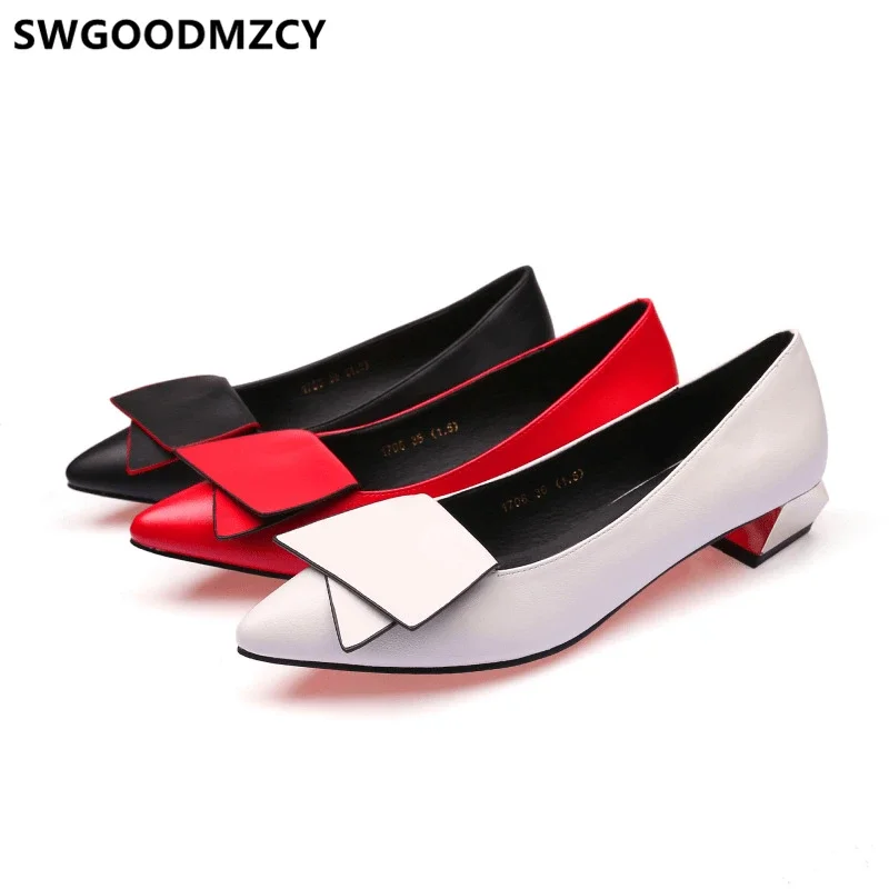 Pointed Toe Heels Low Heel Shoes Red Pumps Black Party Shoes Wedding Shoes Fashion Scarpe Donna Eleganti Estiletos Mujer 2024