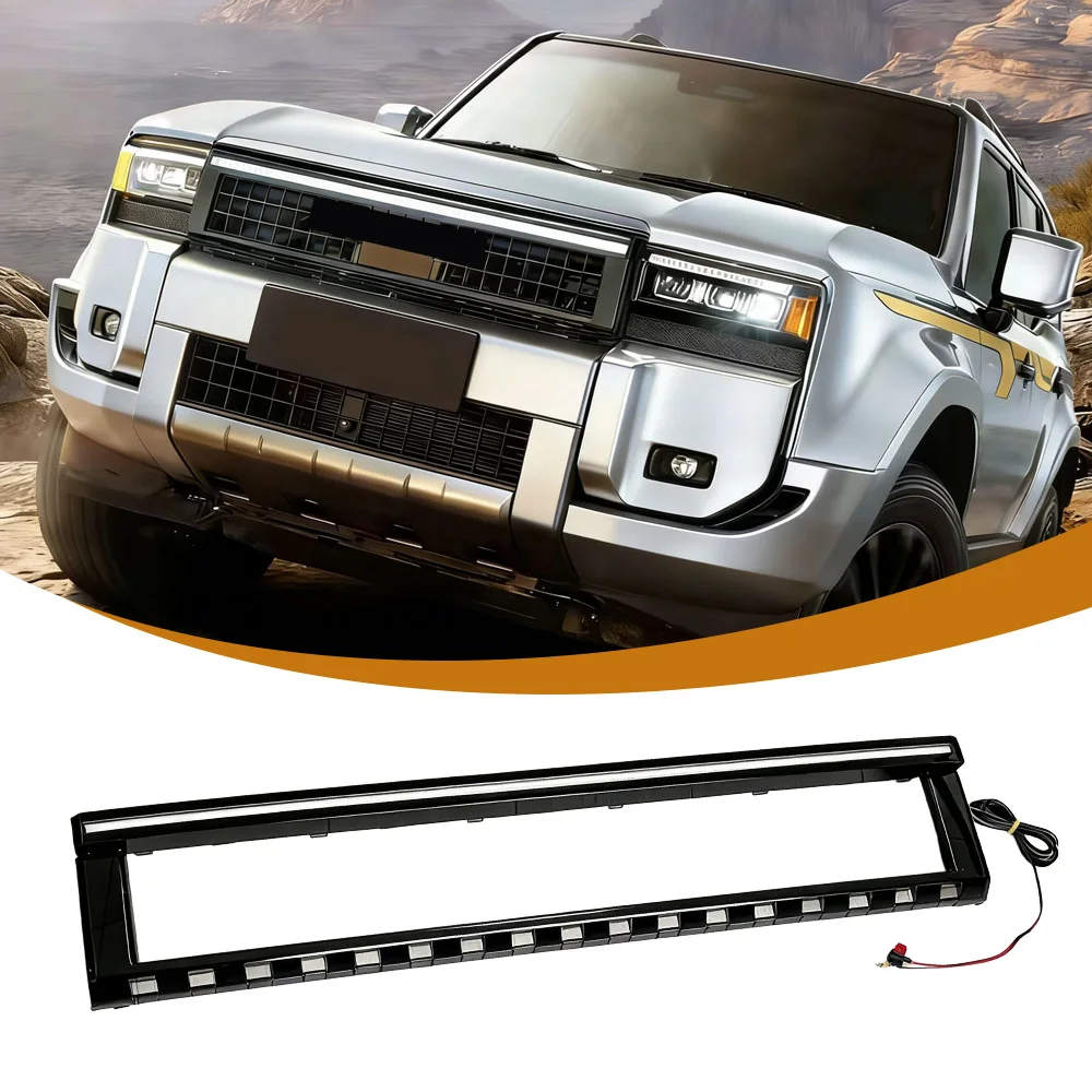 

Compatible with Toyota Land Cruiser Prado LC250 2024 2025 2026 Front Grille Light Bar LED Driving Lamp Bumper Fog Light