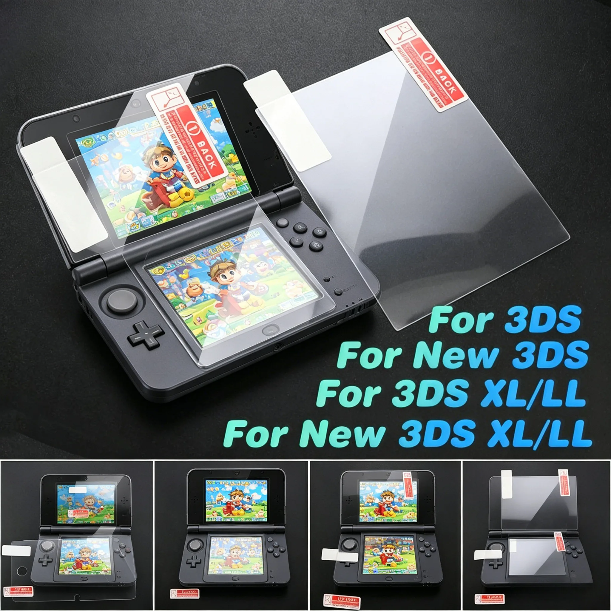 Screen Protector for Nintendo 3DS, 3DS XL/LL, New 3DS, New 3DS XL/LL - Clear HD Anti-Scratch Bubble-Free Screen Guard
