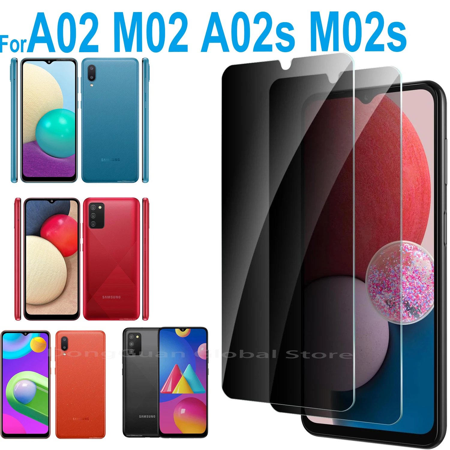 For Samsung Galaxy M02 M02s A02 A02s Anti Spy Protector Privacy Screen Tempered Glass