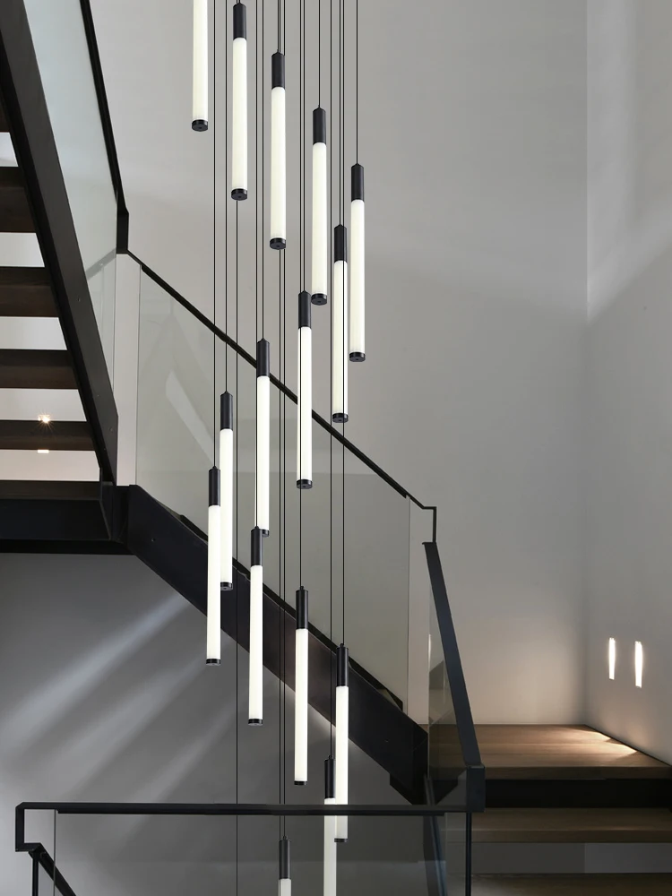 Long Staircase Pendant Light Modern Nordic Ceiling Lighting Chandelier For Living Room Stair Chandelier Nordic Minimalist