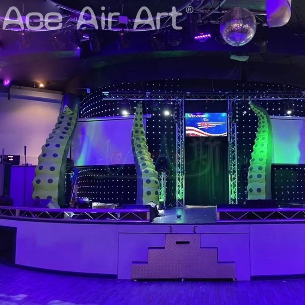 Tentáculos inflables verdes del pulpo de la decoración de la ventana de la construcción con las ventosas para la decoración de Halloween