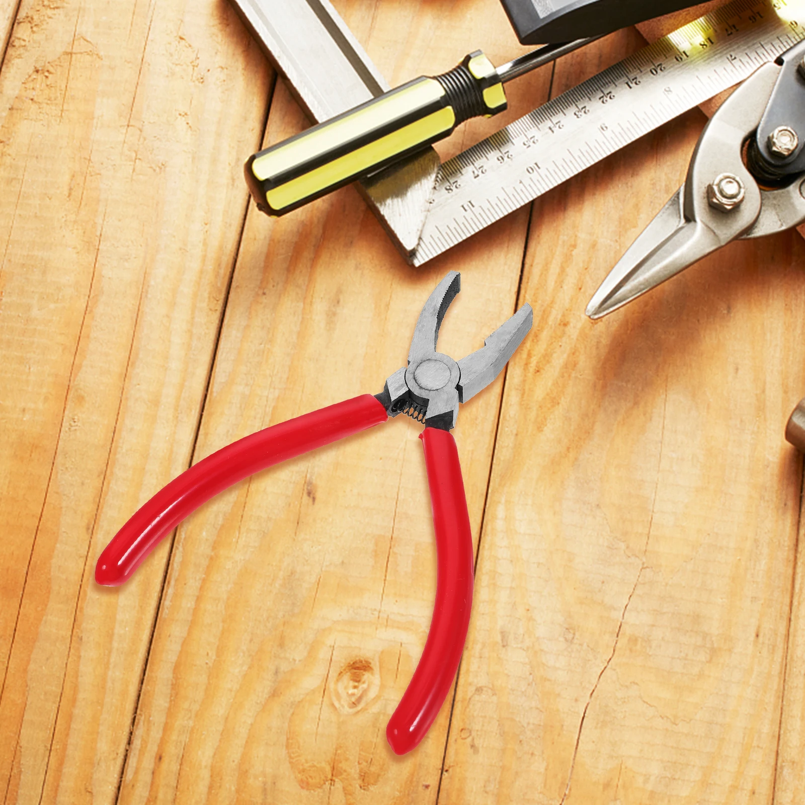

8 inch Breaking Pliers Curved Jaws Cutting Colored Glass Fusion Materials Reliable Process Steel Rubber Durability Strong