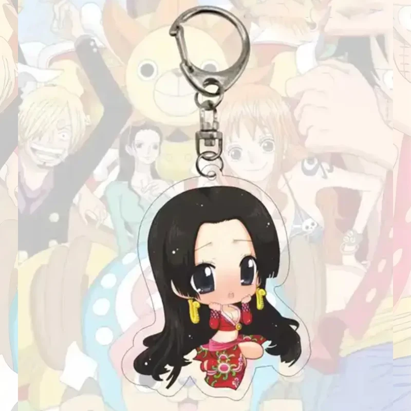 Anime Acrylic Keychain One Piece Monkey D. Luffy Nico Robin Franky Portgas D Ace Boa Hancock Acrylic Pendant Key Ring Gift view 6