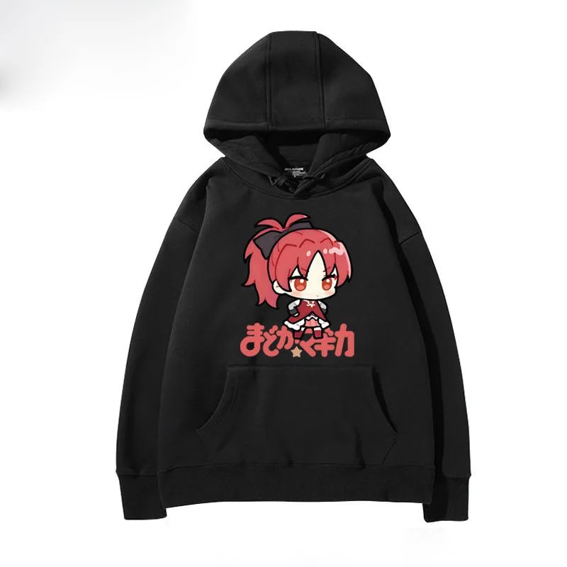 Madoka Magica Chibi Hoodie Pullover Sweatshirt Unisex Japanisches Anime Harajuku Streetwear Locker Lässig Otaku Alltags-Oberbekleidung Tops – Detail 4