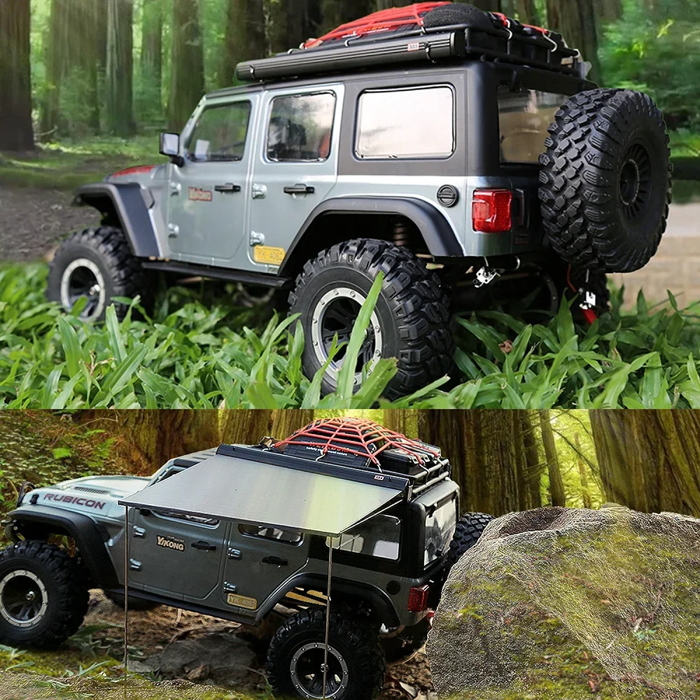 RC Car Side Roof Top Tent Shade Awning Rain Canopy Sunshade Camping Tent For 1/10 RC Crawler Car AXIAL SCX10 Traxxas TRX4
