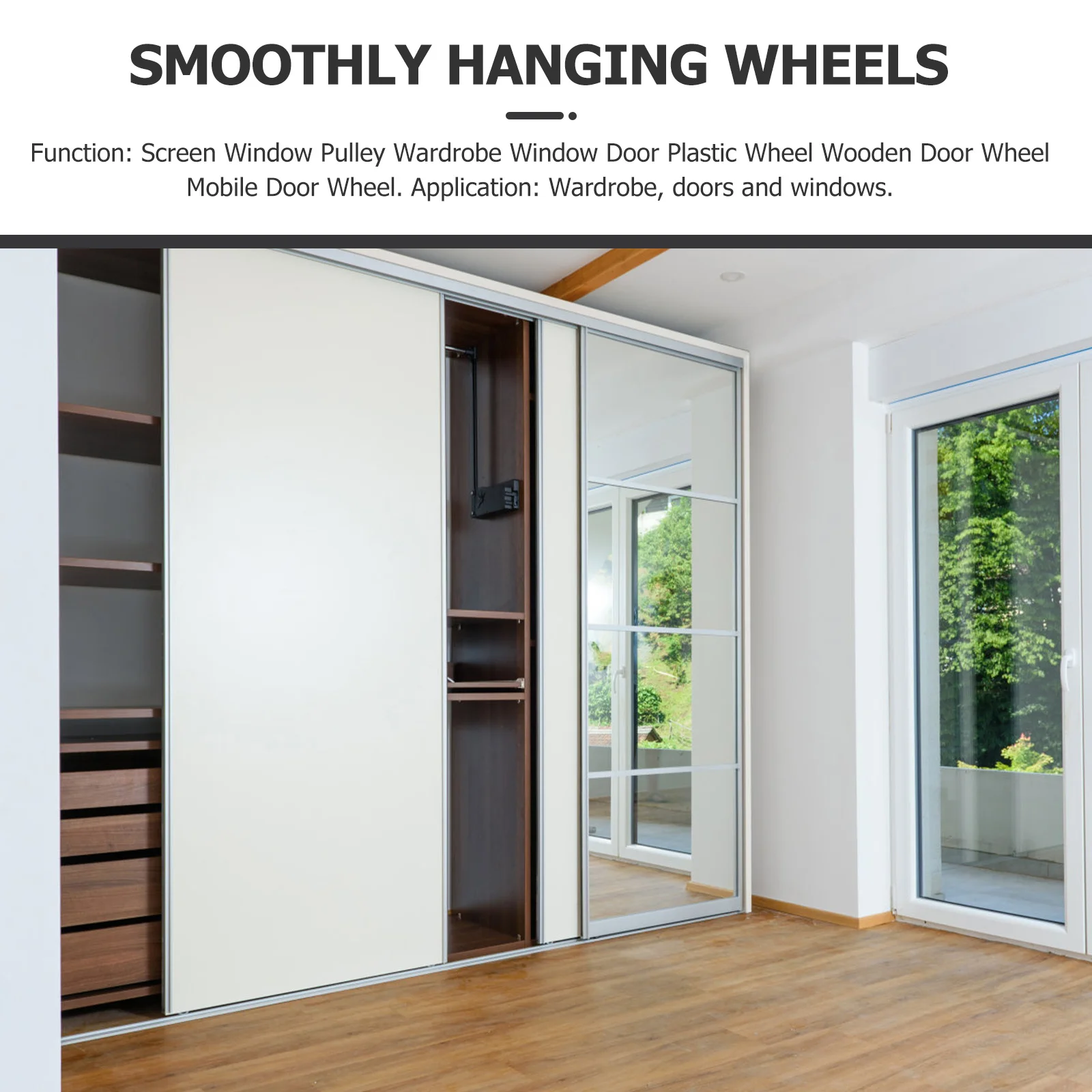 

4Pcs Cabinet Door Sliding Rollers Nylon Curtain Hanging Wheels Smooth Glide Durable Bearing Pulley for Window Curtains Bathroom