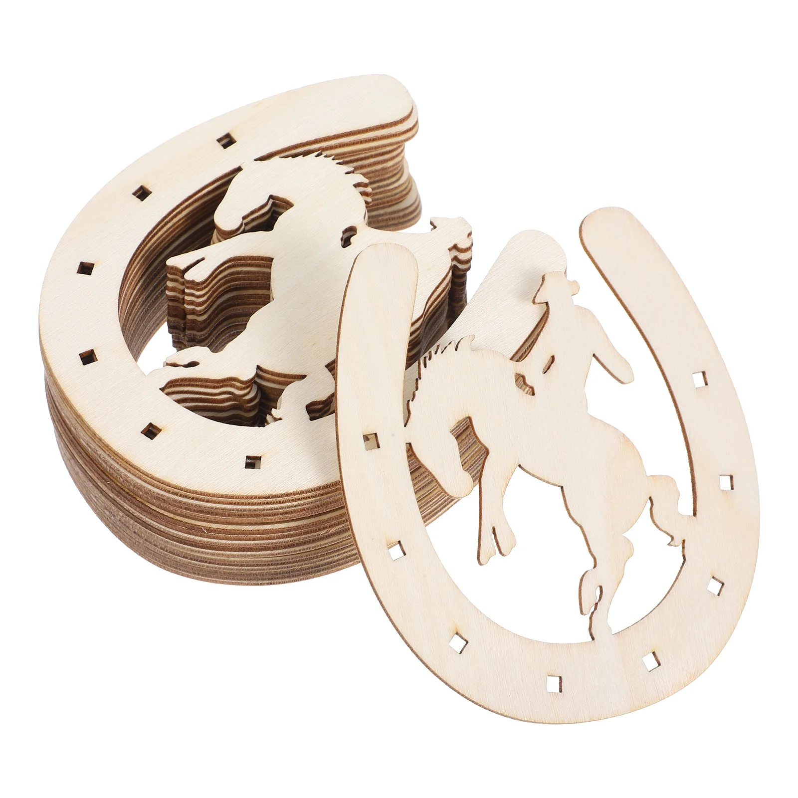 

20Pcs DIY Wooden Horseshoe Shapes Unpainted Wood Slices for Crafting Horse Themed Decorations Western Style Wall Art Country
