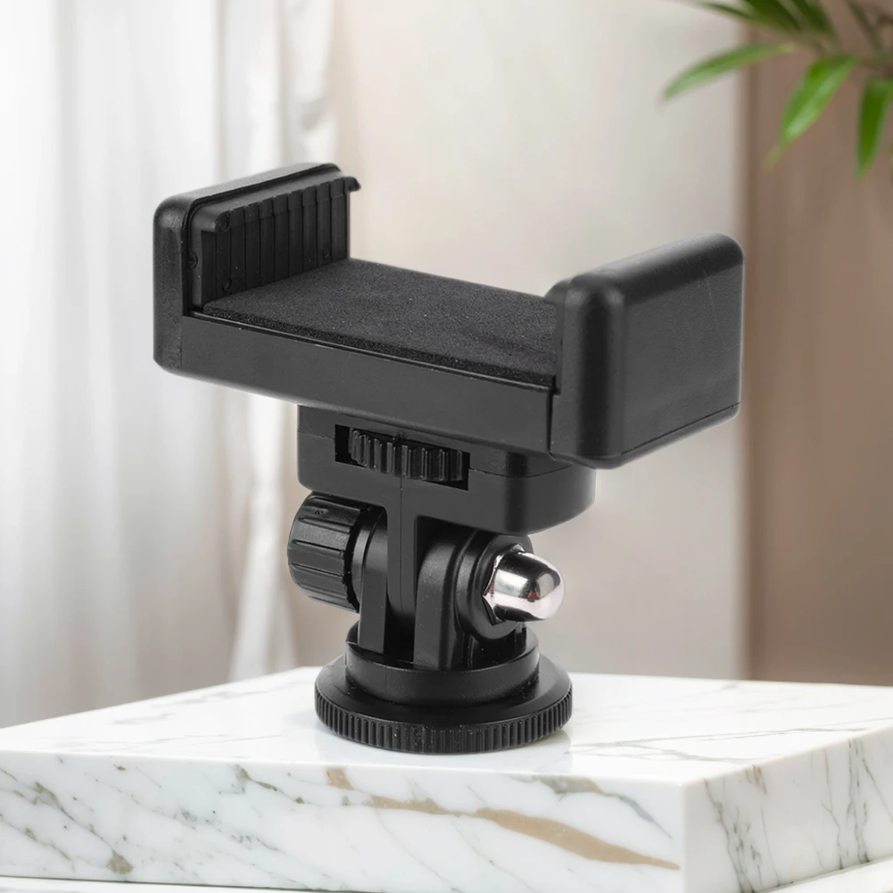 Phone Tripod Holder Clip with Cold Shoe Mount RotateAdjustable Clamp Holder for iPhone Samsung for Canon Nikon Sony DSLR Camera