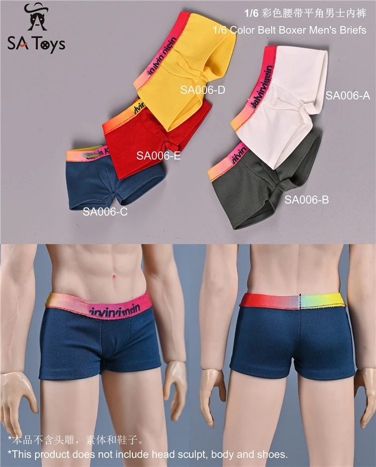 SA Toys SA006 1/6 Scale Male Colored Belt Boxer Briefs Underpants  Model For 12\'\' TBLeague JIAOU DOLL action figure