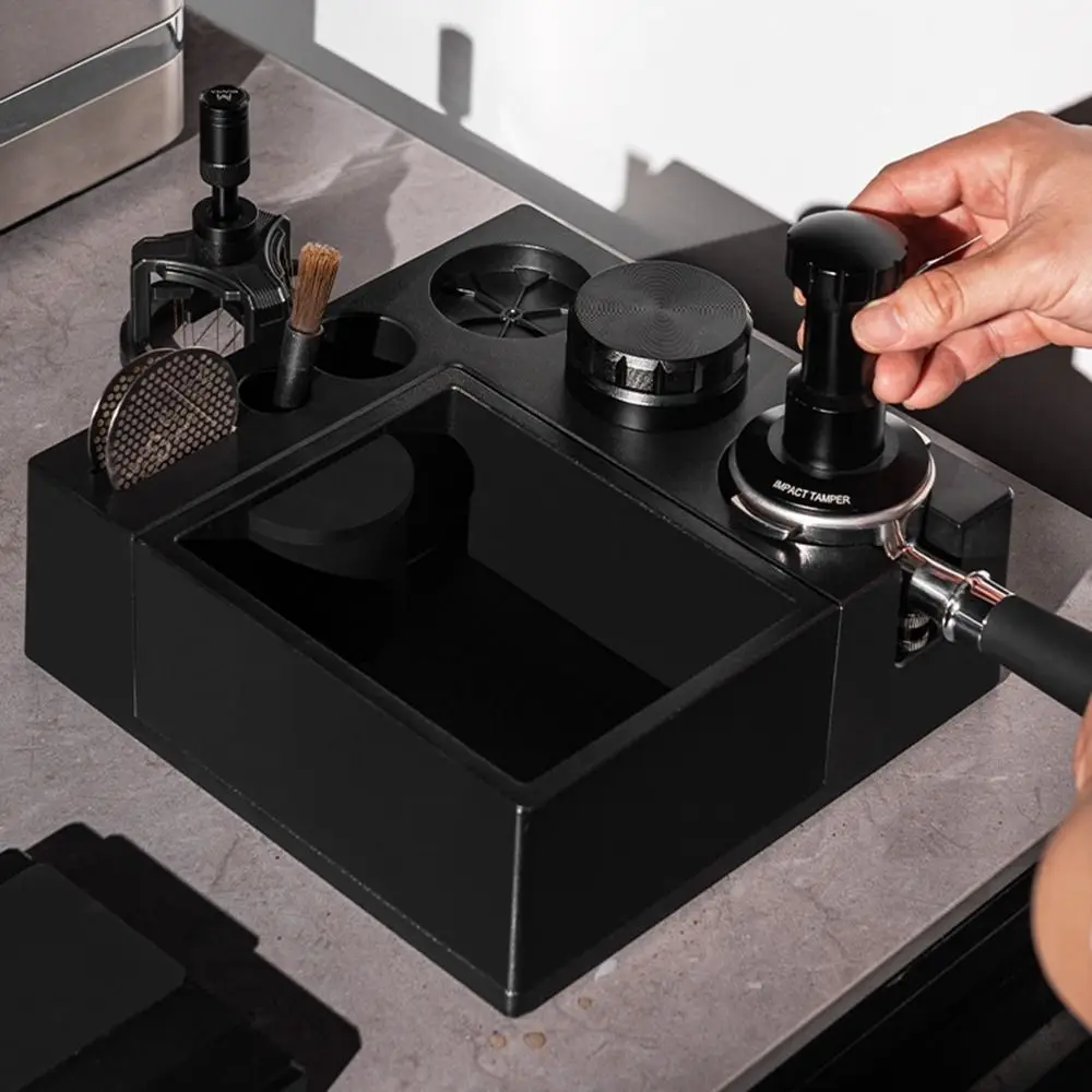

Removable Espresso Tamping Holder Station Adjustable Slip Resistant Base Espresso Knock Box Shock-absorbent Multi-functional