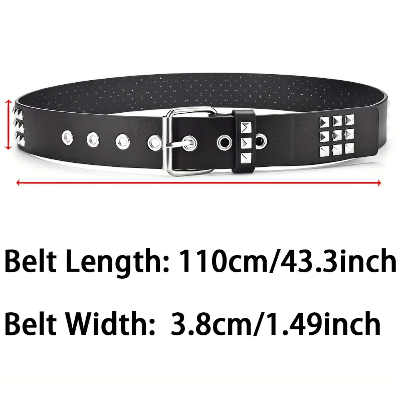 Fashion New Square Bead Rivet Belt Metal Pyramid Belt Men and Women Punk Hardware Jeans Belt Y2K Belt Designer Belt Women's Belt