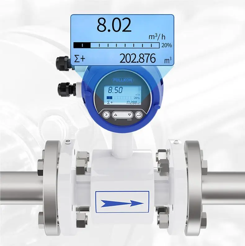 

Sewage liquid integrated split dn100/50 stainless steel anti-corrosion intelligent electromagnetic flowmeter