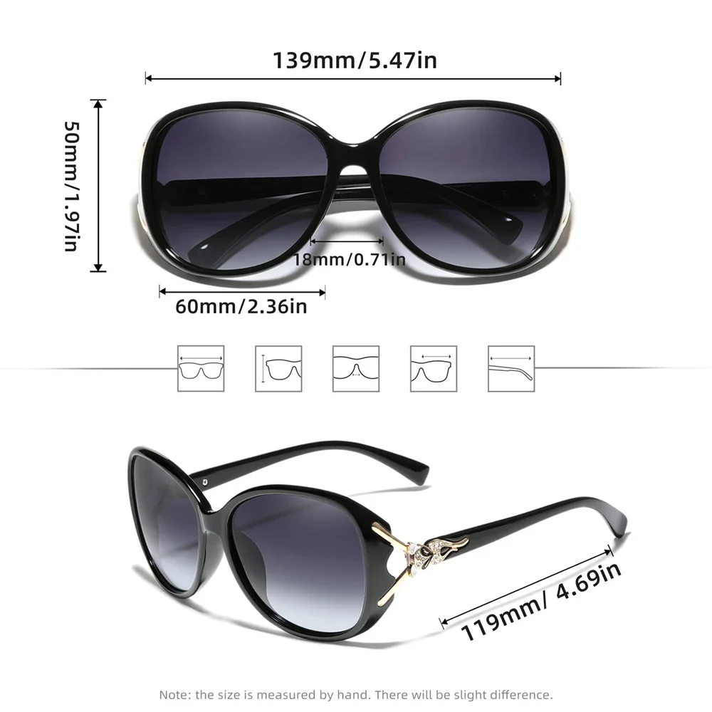 HEISKING Women's Polarized Sunglasses Personalized Glasses UV400 Oversized Glasses Fashion Travel Accessory