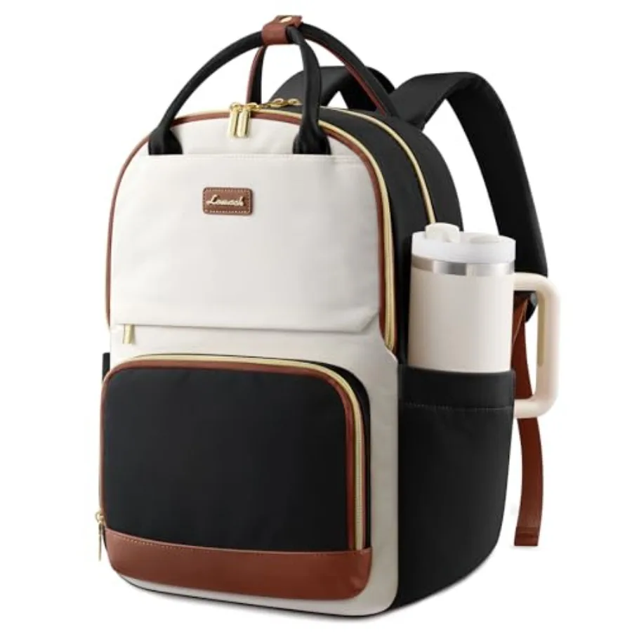 

Laptop Backpack for Women with Giant Tumbler Holder Pocket, 17 ch Large Travel Work Backpack Purse for Teacher Nurse, Waterproo