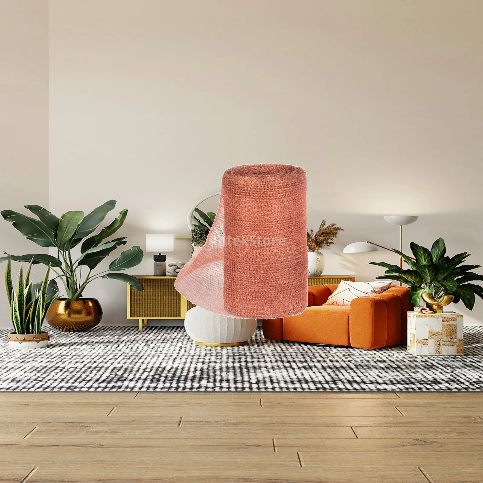 2x Copper Wire Mesh Mesh Roll,Knitted Mesh Roll,Easy to Install Sturdy Copper Mesh Screen Woven Mesh Screen for Distillation