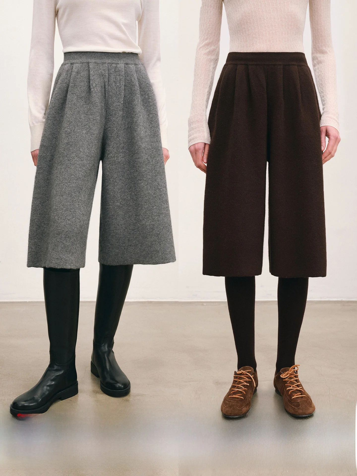 

Модные вязаные свободные мягкие универсальные брюки средней длины для женщин, повседневные брюки ChicJane Sli, воздушные, расслабляющие, стройнящие