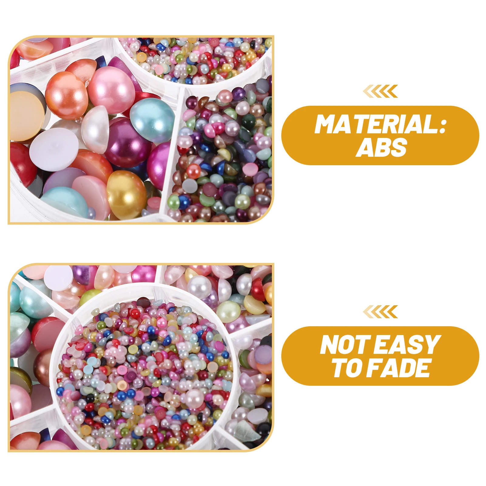

1 Box Multi-Function Pearl Decoration Nail Charms Delicate Round Half Pearls Simulated Flat Nail Craft Pearls Manicure Supply