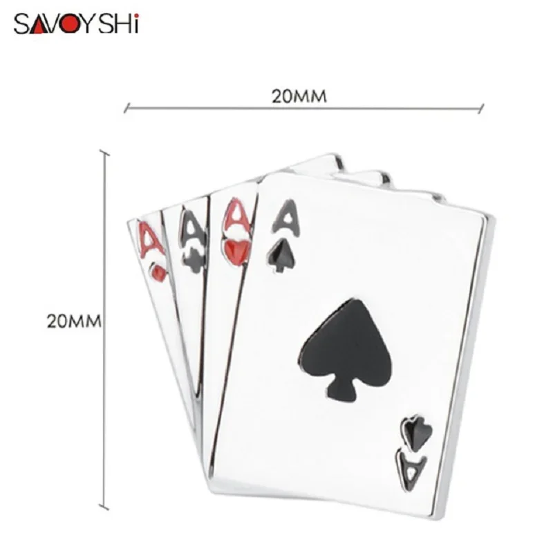 SAVOYSHI Jewelry Metal badge Poker ladies Brooches Pins for Women Dress Hat Bag Collars Pin Fashion Men Suit Brooch Dropshipping