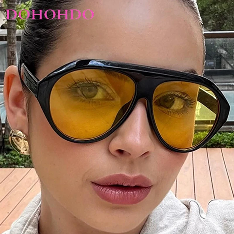 

DOHOHDO New Candy Color Pilot Oversized Sunglasses Fashion Big Frame Luxury Brand Design Sun Glasses Women Trending Shades UV400