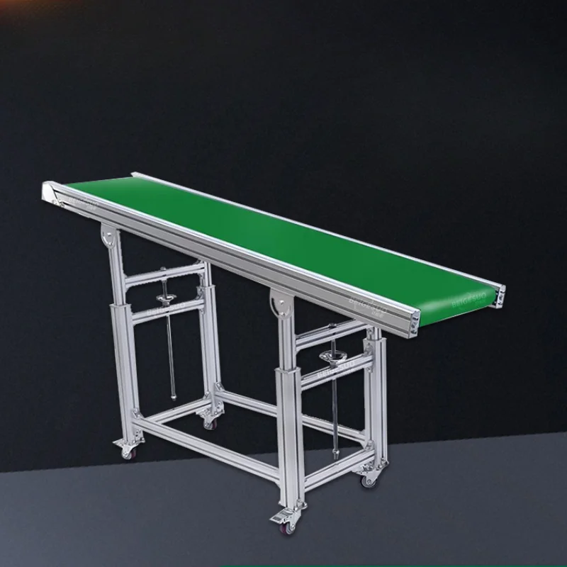 

Small assembly line belt injection molding machine platform connector slope lift conveyor belt