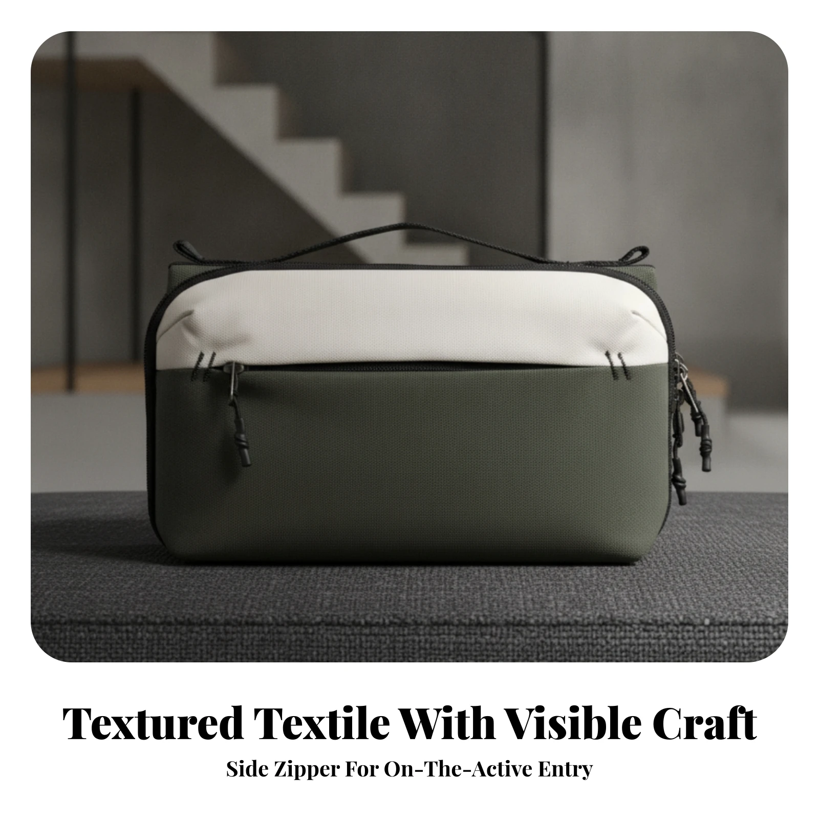 Zippered Storage Bag with Handles Structured Zippered Storage Bag Rectangular Organizer Pouch Lightweight Organizer Case Sturdy view 6