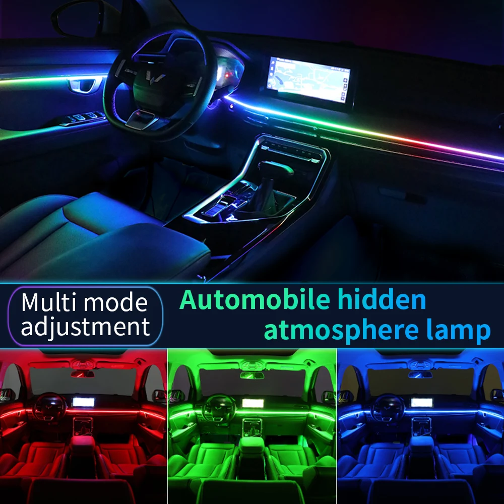 

Новый комплект автомобильной подсветки 18/22 в 1, 213/64 цвета, RGB LED-лента, акриловая лампа для создания атмосферы в салоне, радужная симфония света.