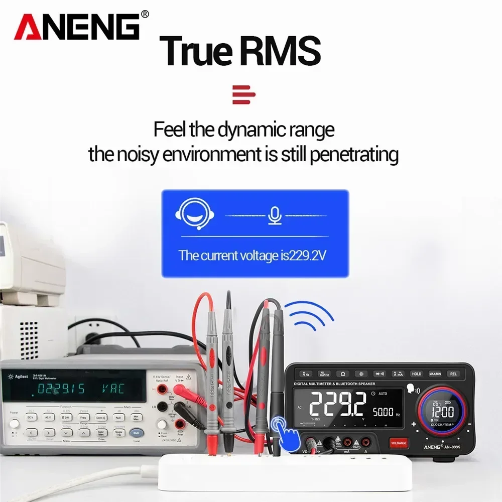 ANENG AN-999S Desktop Voice Multimeter Digital 19999 Counts Professional Bluetooth Tester True RMS AC/DC Voltmeter Current Tools