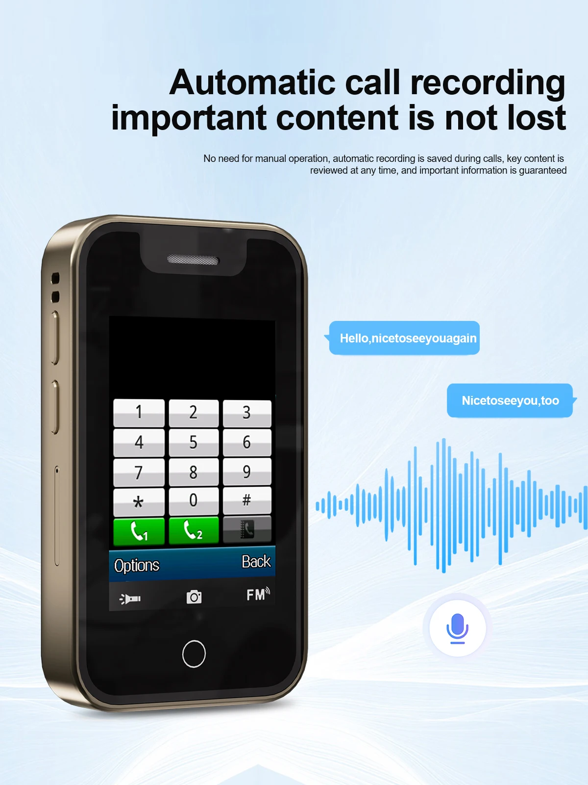 SERVO Mini 2.4" Touch Screen 2G Unlocked Cellphone Bluetooth Call Dual SIM FM Radio Torch Voice Recorder Portable Mobile Phone