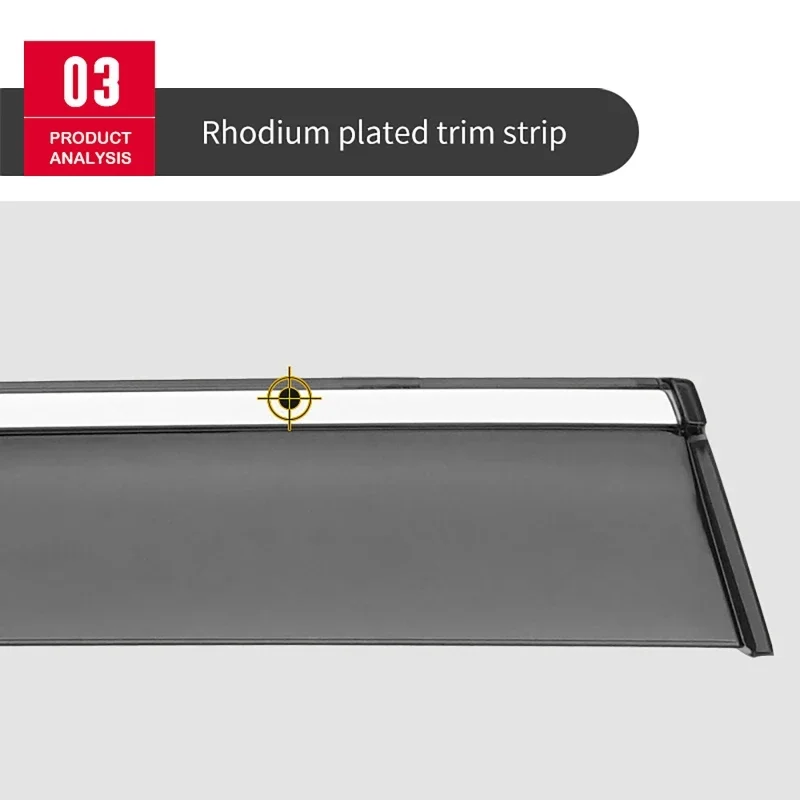 4pcs/set Car Side Window Deflectors Black Car Exterior Weather Shield for BYD Yuan Plus Atto 3 2022+
