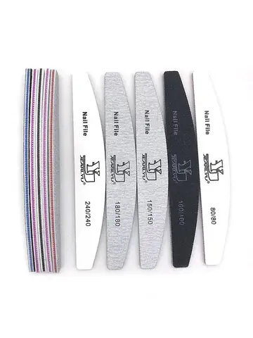 5Pcs/Lot Nail File Mix Color Limas 80/100/150/180/240 Grit Professional Sandpaper Cuticle Remover Buffer Files Manicure Tool Set