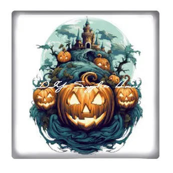 10pcs/lots Halloween Horror Skull Pumpkin Ghost Square Photo Glass Cabochon Charms Demo Flat Back Cameo Diy Jewelry Making