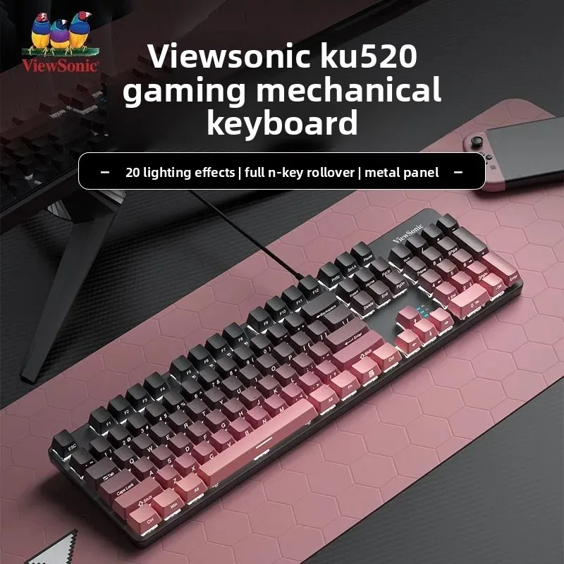 Key Wired Mechanical Gaming Keyboard Blue Switches Mixed Backlight Full Size Layout Abs Keycaps Anti Ghosting Desktop Laptop