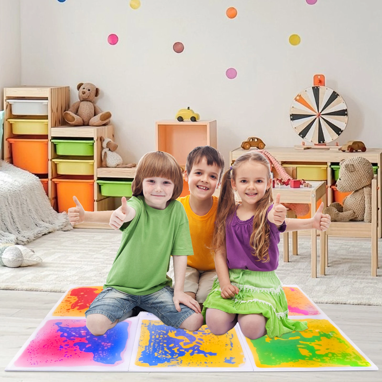 Sensorische Balance-Sensorische Pads, Boden für Schrittzonen, sensorische Squish-Fliesen, farbige sensorische Fliesen, sensorische Hopscotch-Fliesen