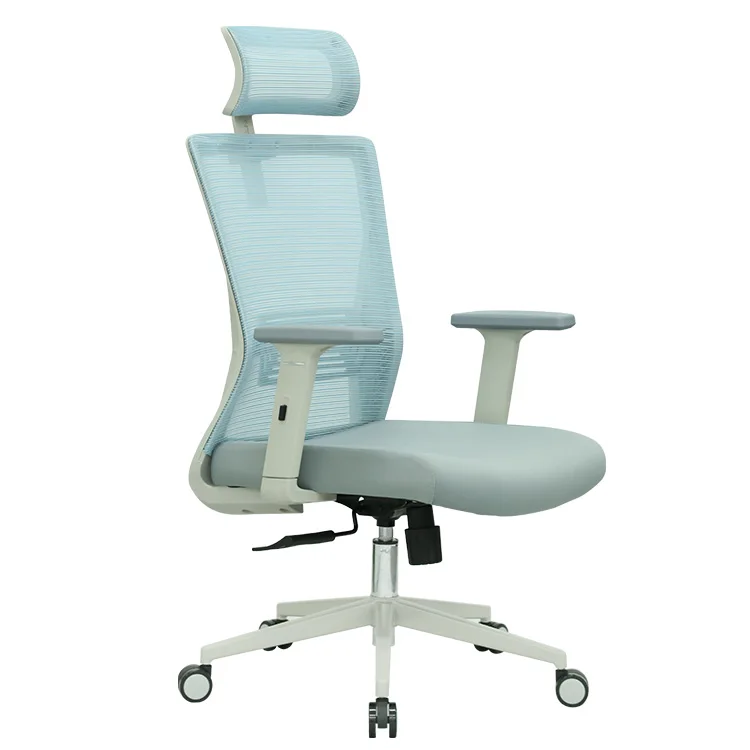 High Quality Imported Mesh Ergonomic Office Chair Gray Structure with Big Nylon Base Simple Design Bifma Passed