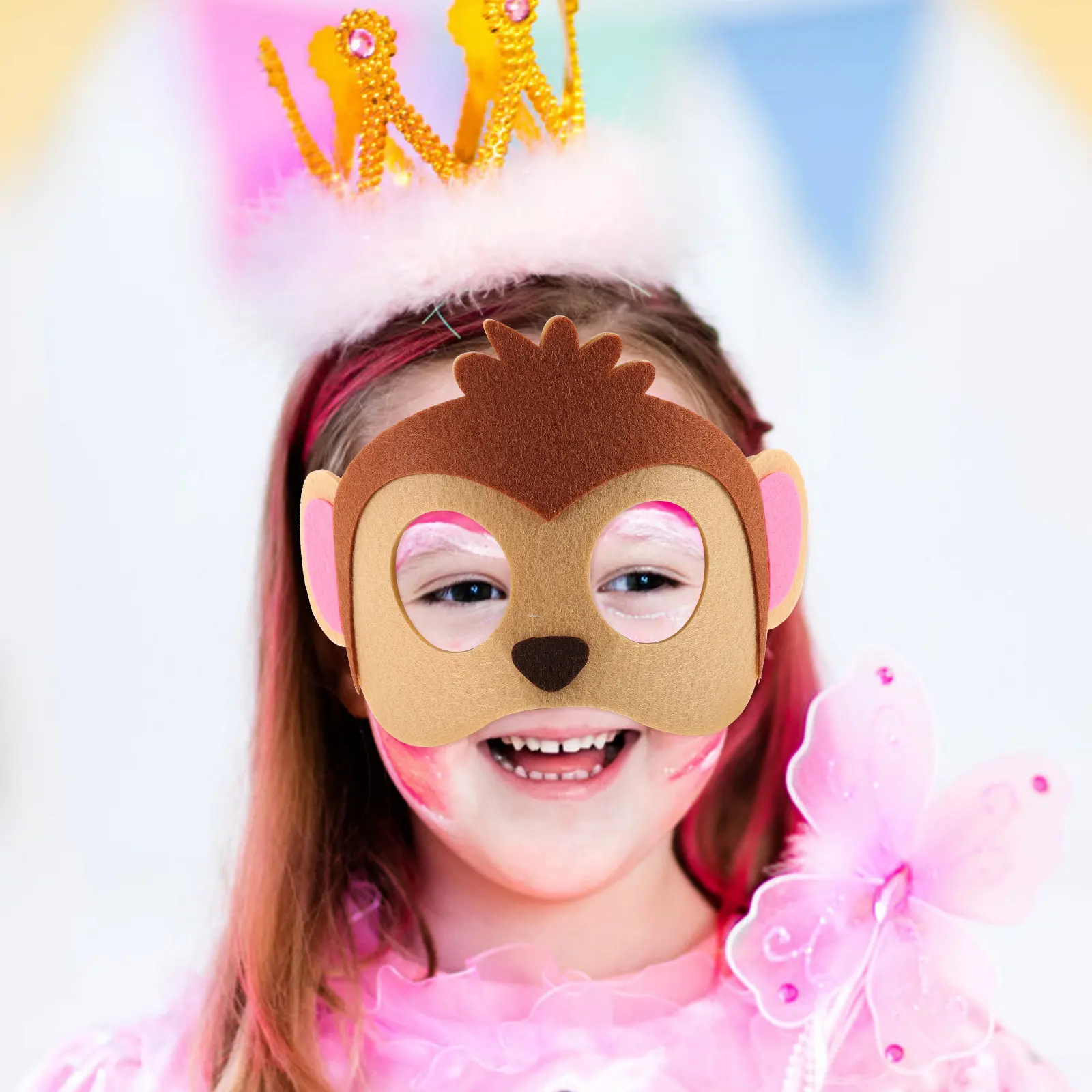 Animal Felt Masks 12Pcs for Kids Costume Party Masquerade Dress Up Halloween Cartoon Face Masks
