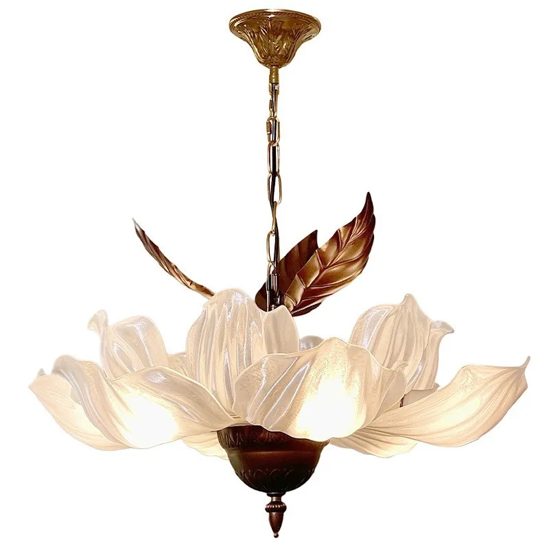 

Французская люстра для спальни, средневековые лепестки, эстетическая люстра Song, дзен, ваби-саби, ветровой ресторан