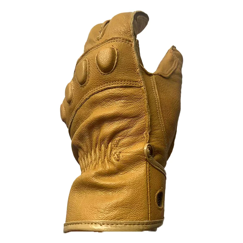 Pure leather lock down gloves