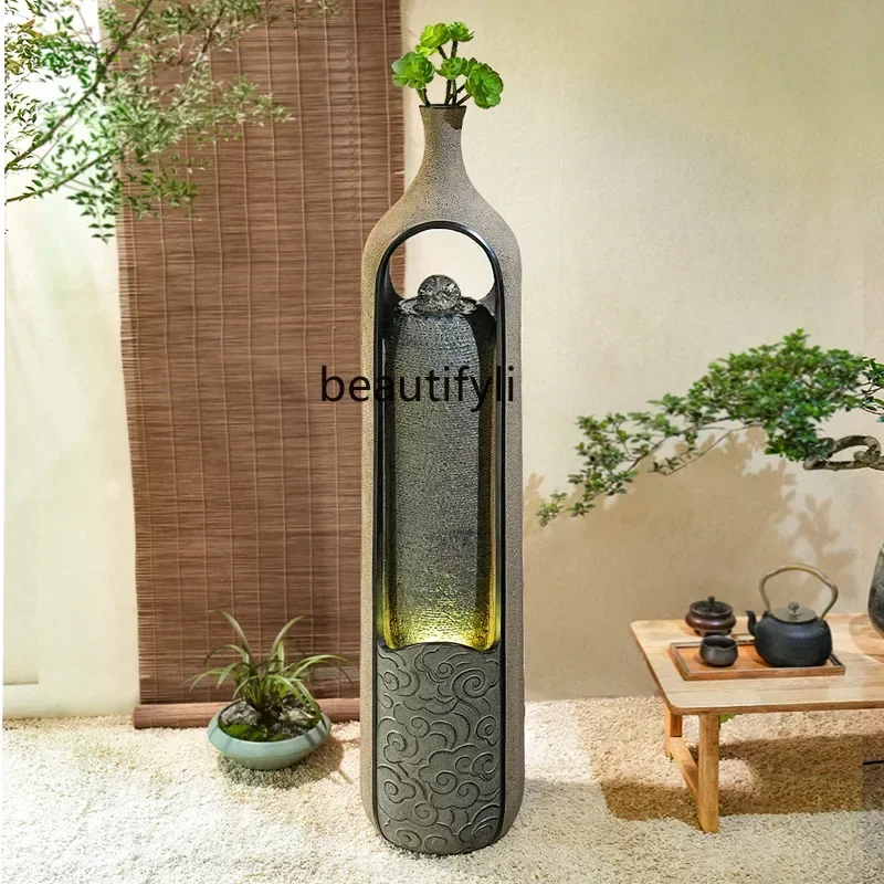 NQ Office indoor floor-to-ceiling running water making money ornament balcony landscaping living room TV cabinet landscape