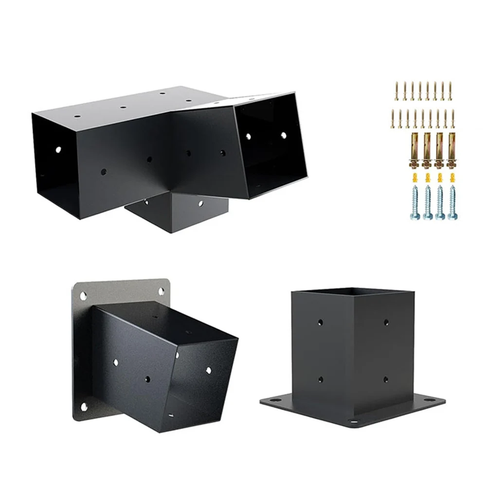 1 Set Slanted Roof Pergola Brackets Wall Mount With Hardware Accessories For 4x4 Inch Outdoor Porch Gazebo Roof Pavilion Bracket
