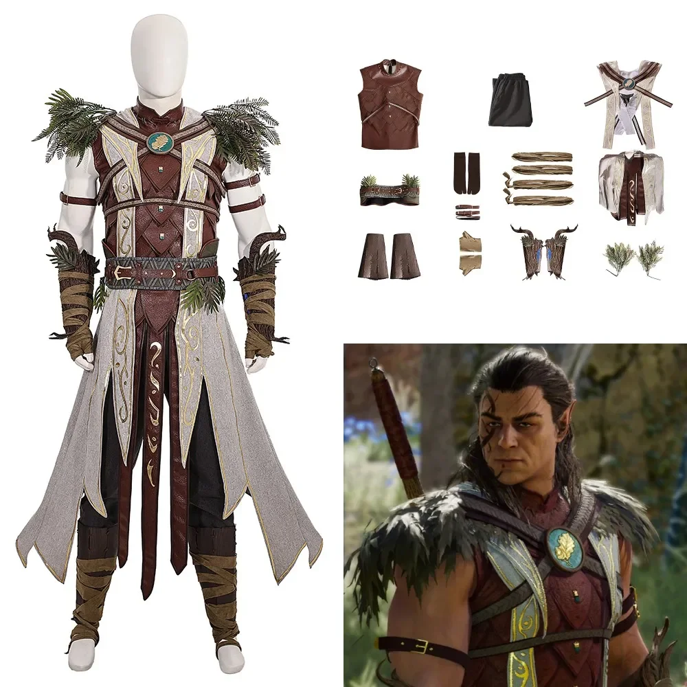 

Baldur Cosplay Custume Game BG 3 Halsin Cosplay Outift Top Pants Accessories Gate3 Full Set Man Halloween Costumes Custom Size