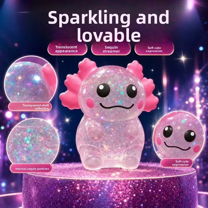 Seated Salamander Squeeze Cute Fun Jelly Squeeze Fun Stress Relief Toy Cute Little Ornament Desktop Companion Gift