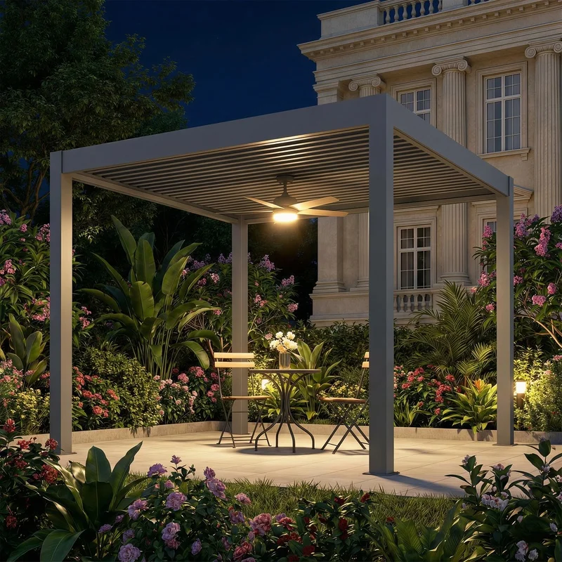 Aluminum Pergola Balcony & Outdoor Leisure Areas Heavy-Duty Waterproof Windproof Gazebo with Spacious Shade Shelter