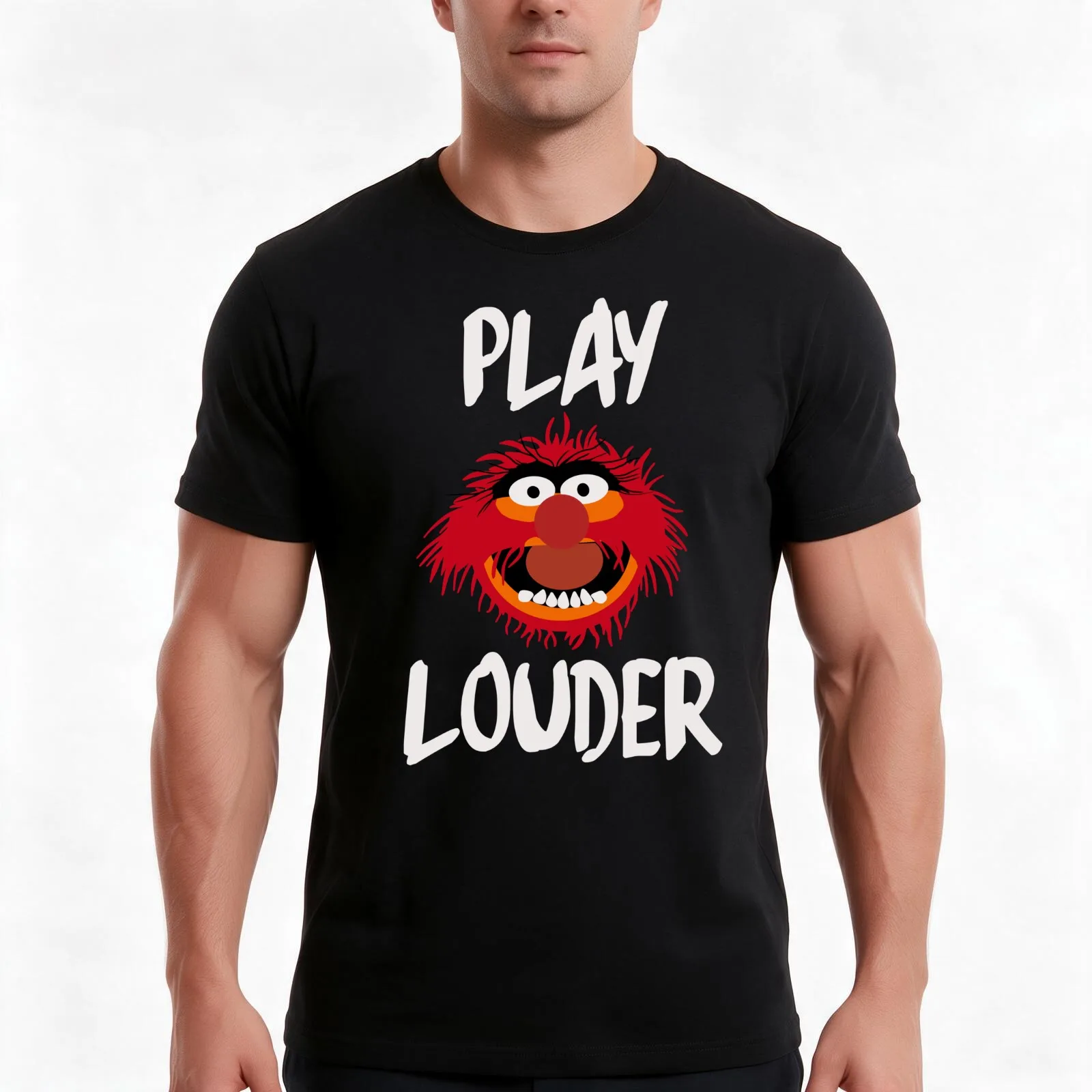 Play Louder T-Shirt, Summer Casual Cotton Tee, Oversized Streetwear Tops, Vintage Graphic Print, Loose Fit Short Sleeve