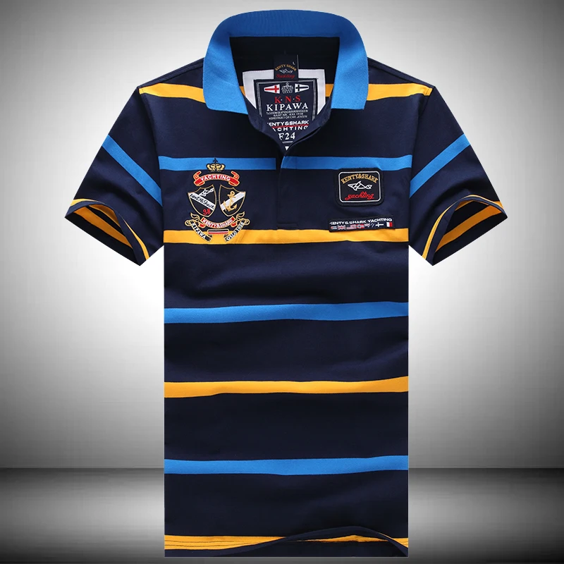 

Мужская футболка свободного кроя с вышивкой, в полоску, из шелкового хлопка, больших размеров, летняя, повседневная, молодежная, модная